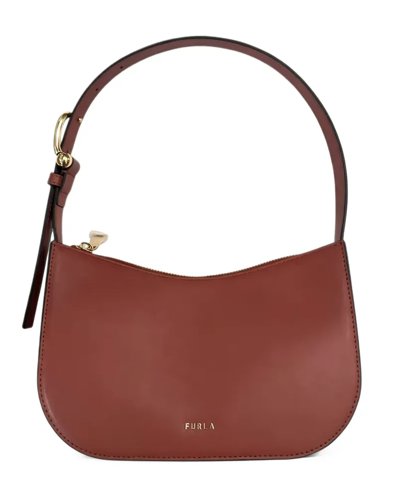 Furla logo-print leather shoulder bag - Braun Braun