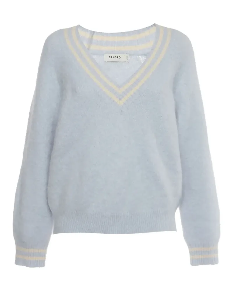 Sandro Cleo Pullover mit V-Ausschnitt - Blau Blau