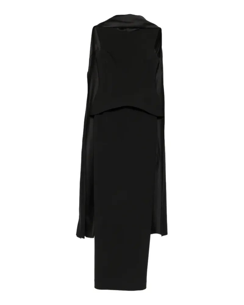 Solace London Annie cape-detail sleeveless maxi dress - Schwarz Schwarz