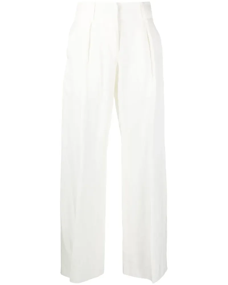Ferragamo Hose mit weitem Bein - Weiß Weiß