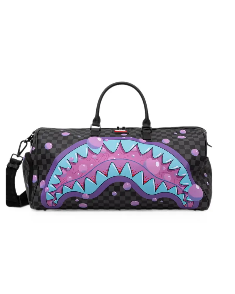 Sprayground Shark Mouth check-print holdall - Schwarz Schwarz