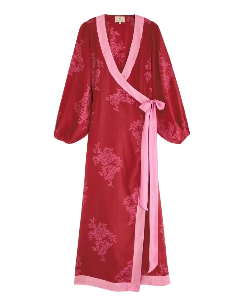 Hannah Artwear Luna floral-print wrap maxi dress - Rot Rot
