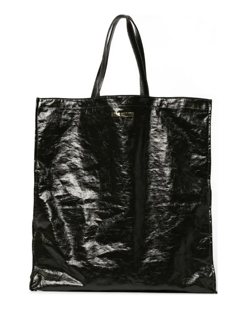 Uma Wang Handtasche in Knitteroptik mit Logo-Print - Grün Grün