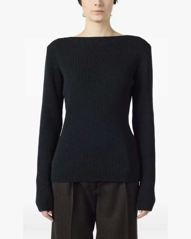 Our Legacy Gerippter Pullover - Schwarz Schwarz