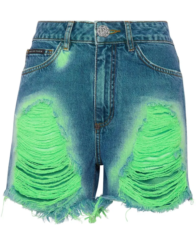 Philipp Plein Shorts mit Batikmuster - Blau Blau