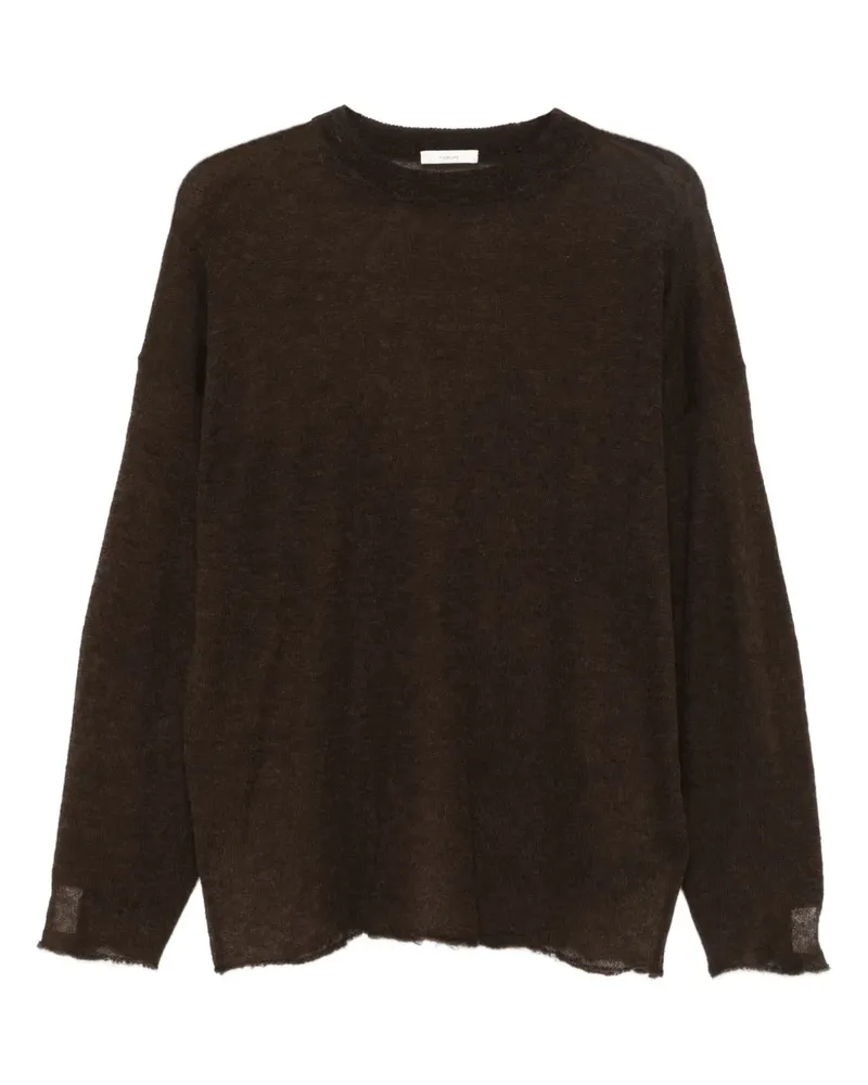 Haikure Rundhals-Pullover mit ausgefranstem Saum - Braun Braun