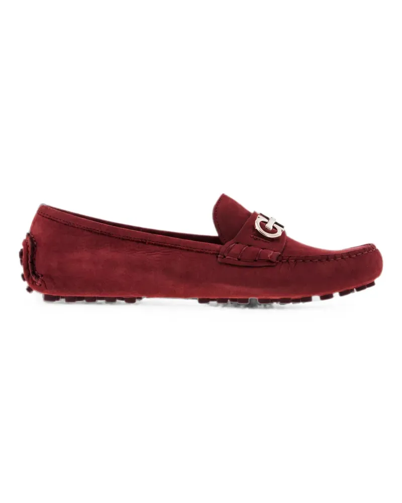 Ferragamo Ballerinas mit Gancini-Schild - Rot Rot