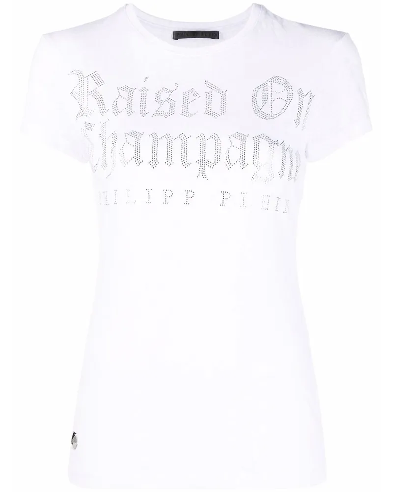 Philipp Plein T-Shirt mit Kristallen - Weiß Weiß
