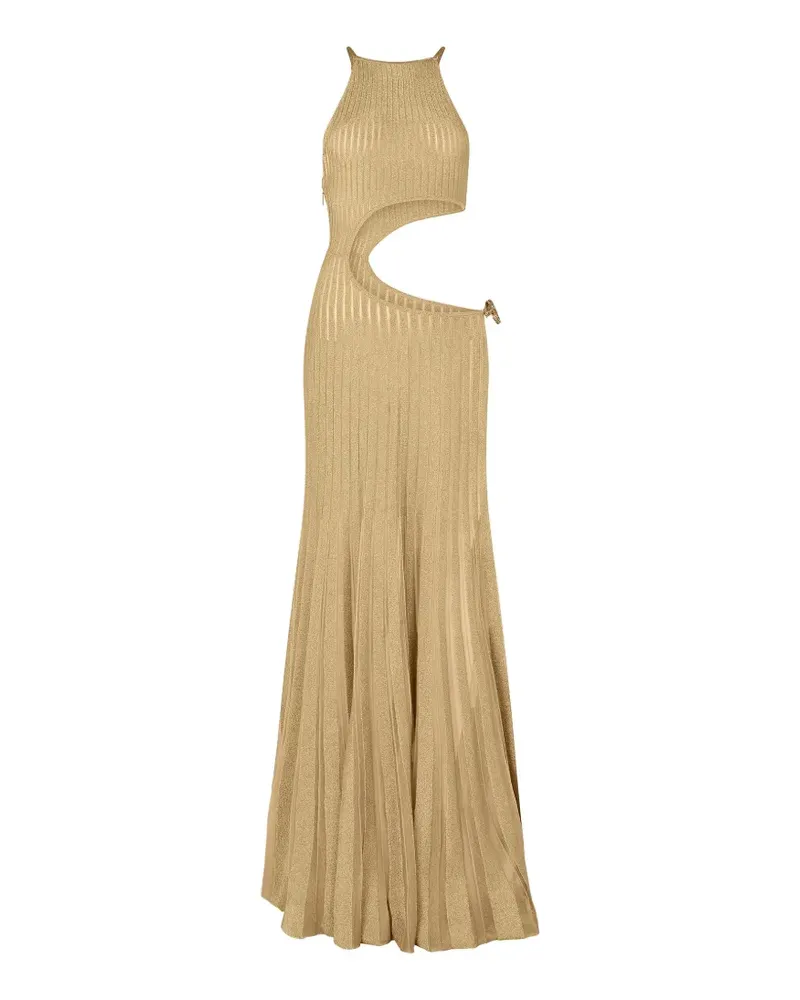 Roberto Cavalli cut-out snake-detail maxi dress - Gold Gold