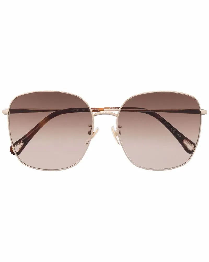 Chloé Sonnenbrille mit Oversized-Gestell - Gold Gold