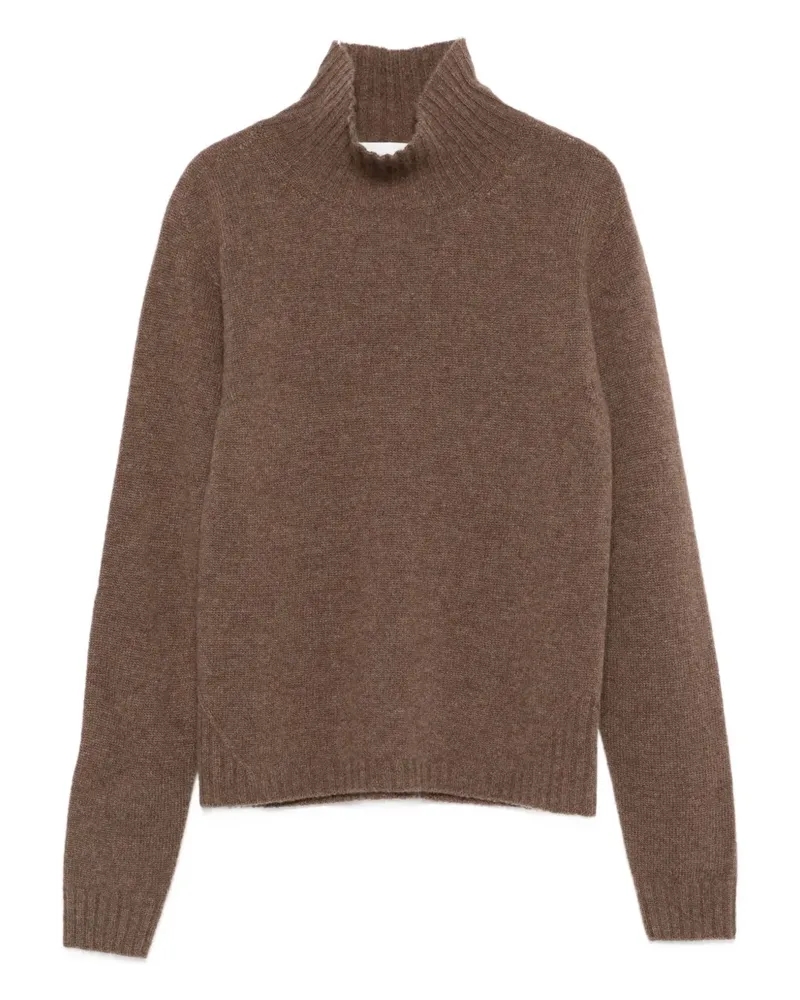 SOLOTRE Pullover mit Stehkragen - Braun Braun
