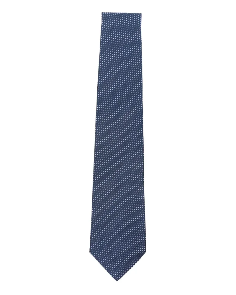 Kiton polka-dot print silk tie - Blau Blau