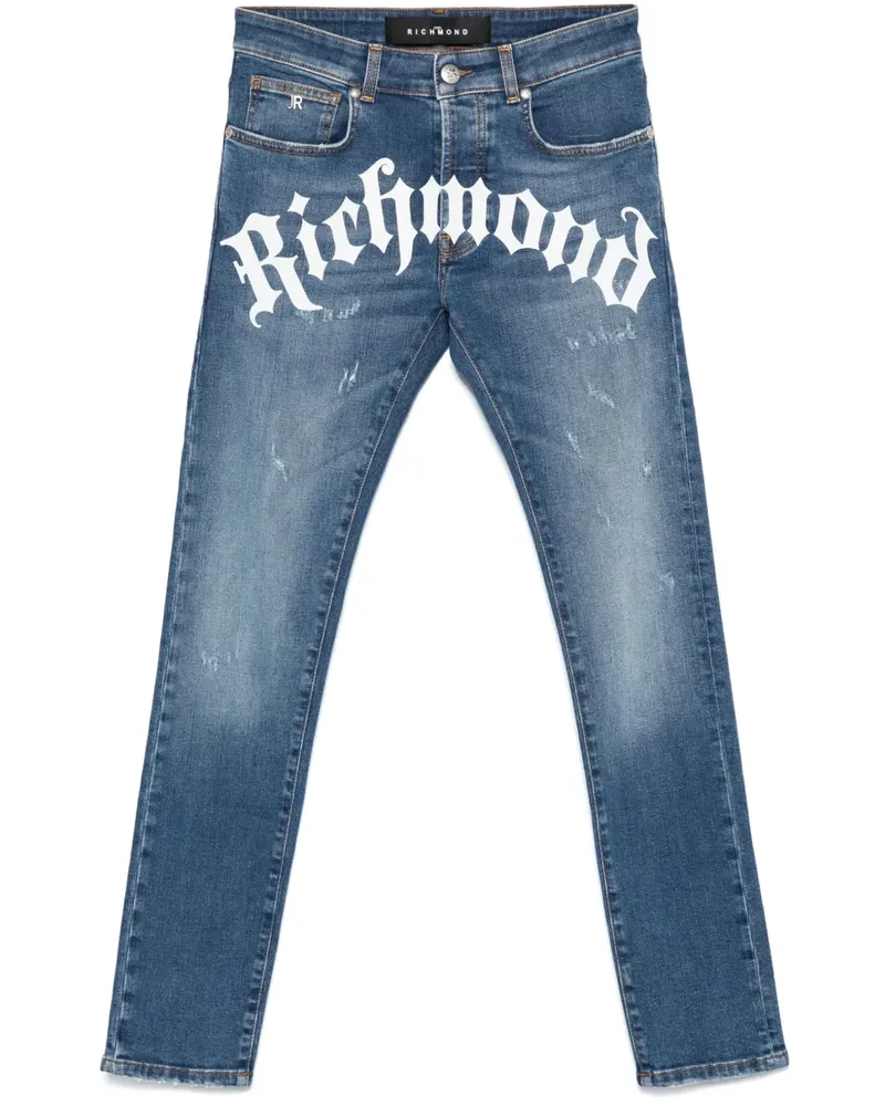 John Richmond Jeans mit Logo-Print - Blau Blau