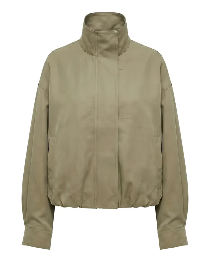 MEIMEIJ Stehkragen-Jacke mit elastischem Saum - Grün Grün