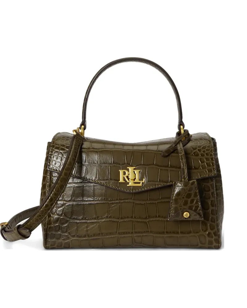 Ralph Lauren Kleine Farrah Satchel-Tasche mit Kroko-Effekt - Grün Grün