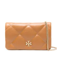 Tory Burch Kira Clutch mit Rautensteppung Braun