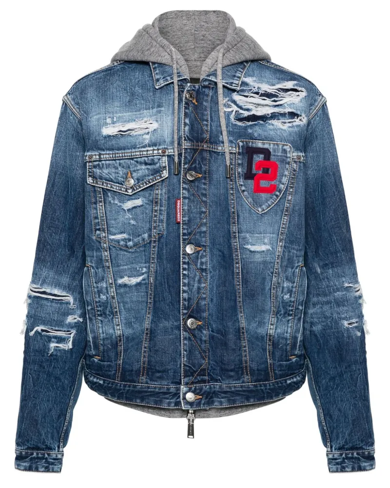 Dsquared2 Jeansjacke im Layering-Look - Blau Blau