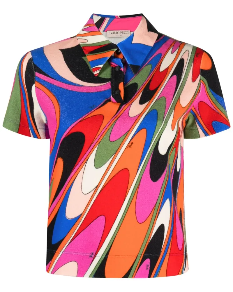 Emilio Pucci Poloshirt mit "Iride"-Print - Blau Blau