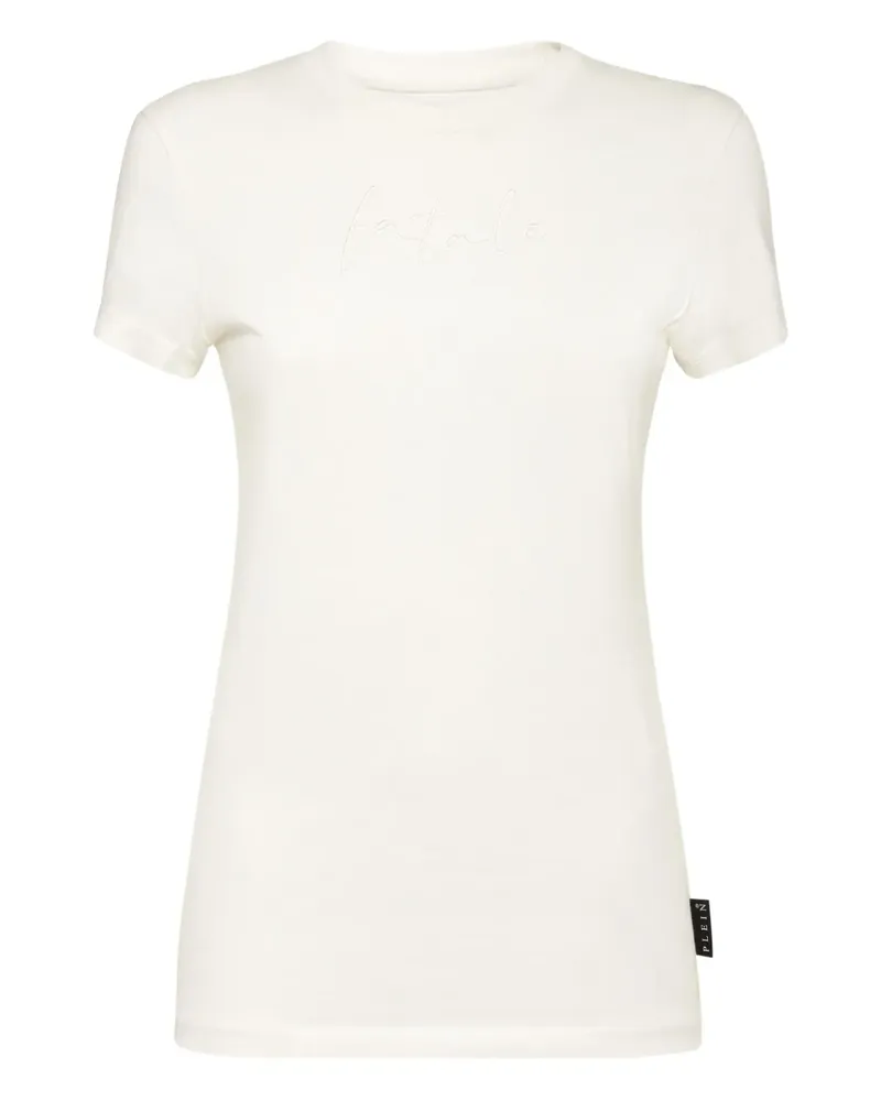 Philipp Plein T-Shirt mit Logo-Applikation - Weiß Weiß