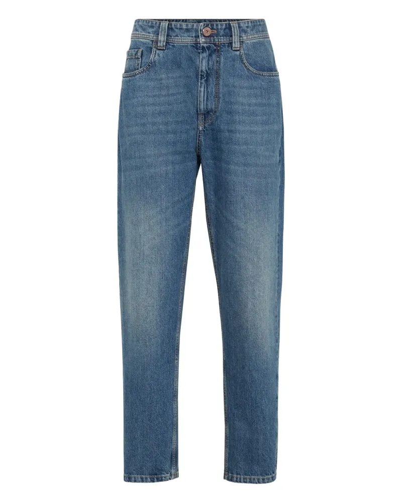 Brunello Cucinelli Jeans mit Logo-Patch - Blau Blau