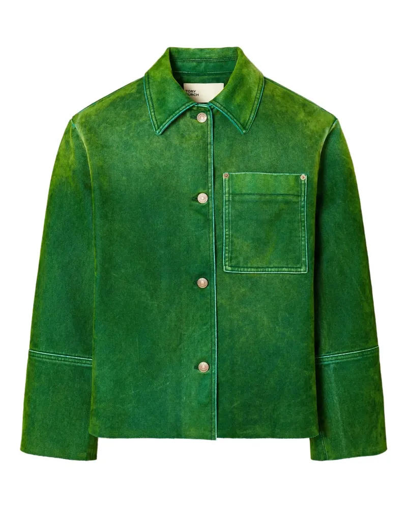 Tory Burch Jeansjacke mit aufgesetzter Tasche - Grün Grün
