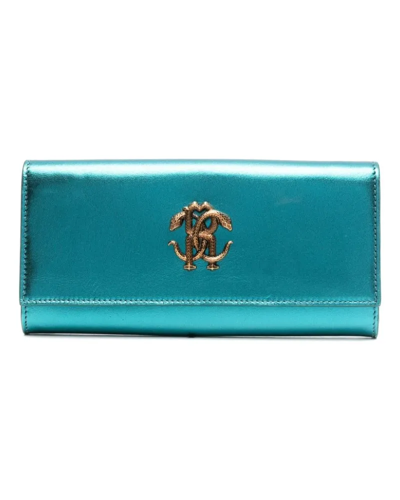 Roberto Cavalli Portemonnaie mit Monogramm-Schild - Blau Blau