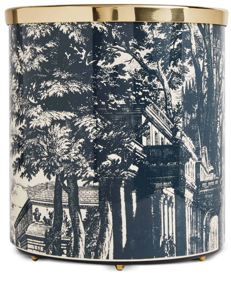 Fornasetti Giardino Settecentesco Papierkorb (28cm x 26cm Blau