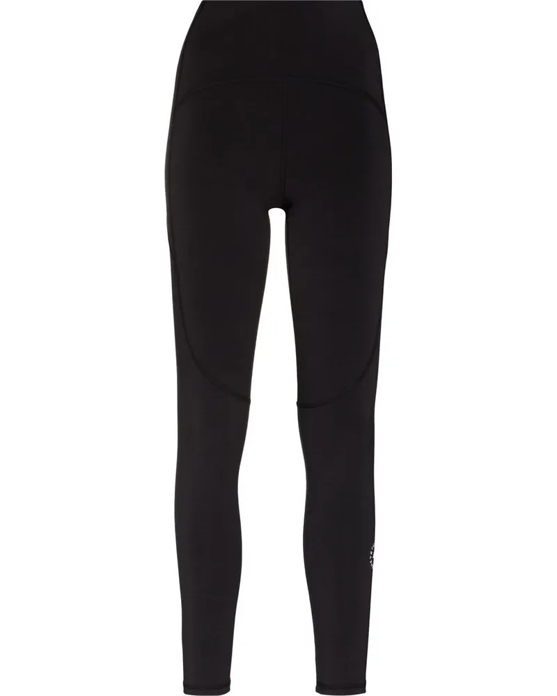 adidas Yoga-Leggings mit Logo-Print - Schwarz Schwarz