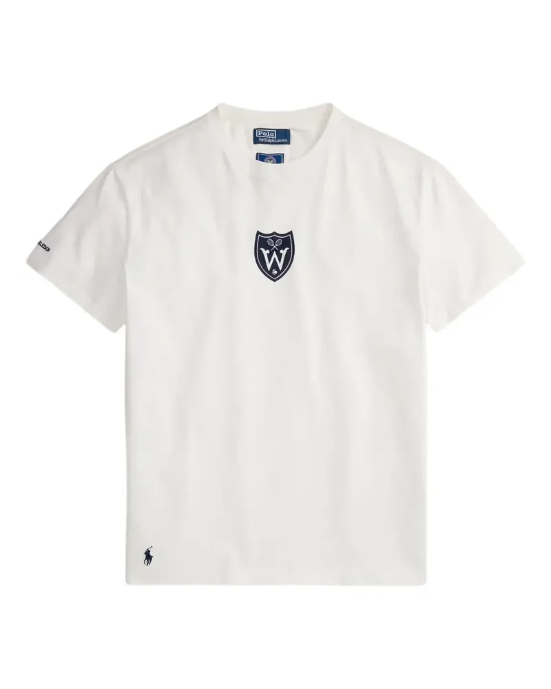 Ralph Lauren T-Shirt mit grafischer Stickerei - Weiß Weiß