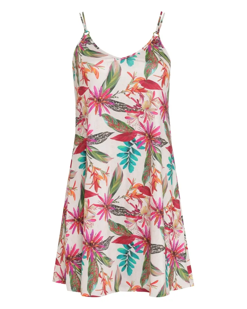 Lygia & Nanny Sardenha Minikleid mit Blumen-Print - Weiß Weiß