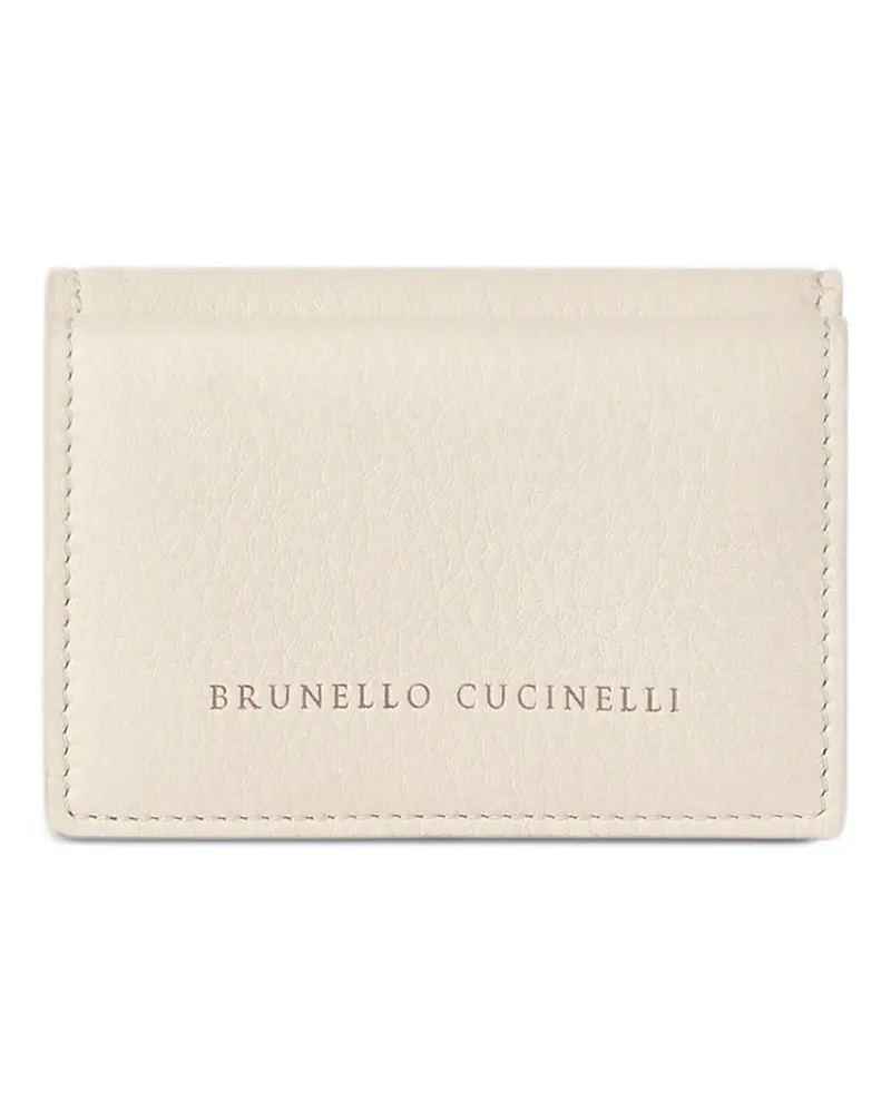 Brunello Cucinelli Portemonnaie aus strukturiertem Leder - Nude Nude