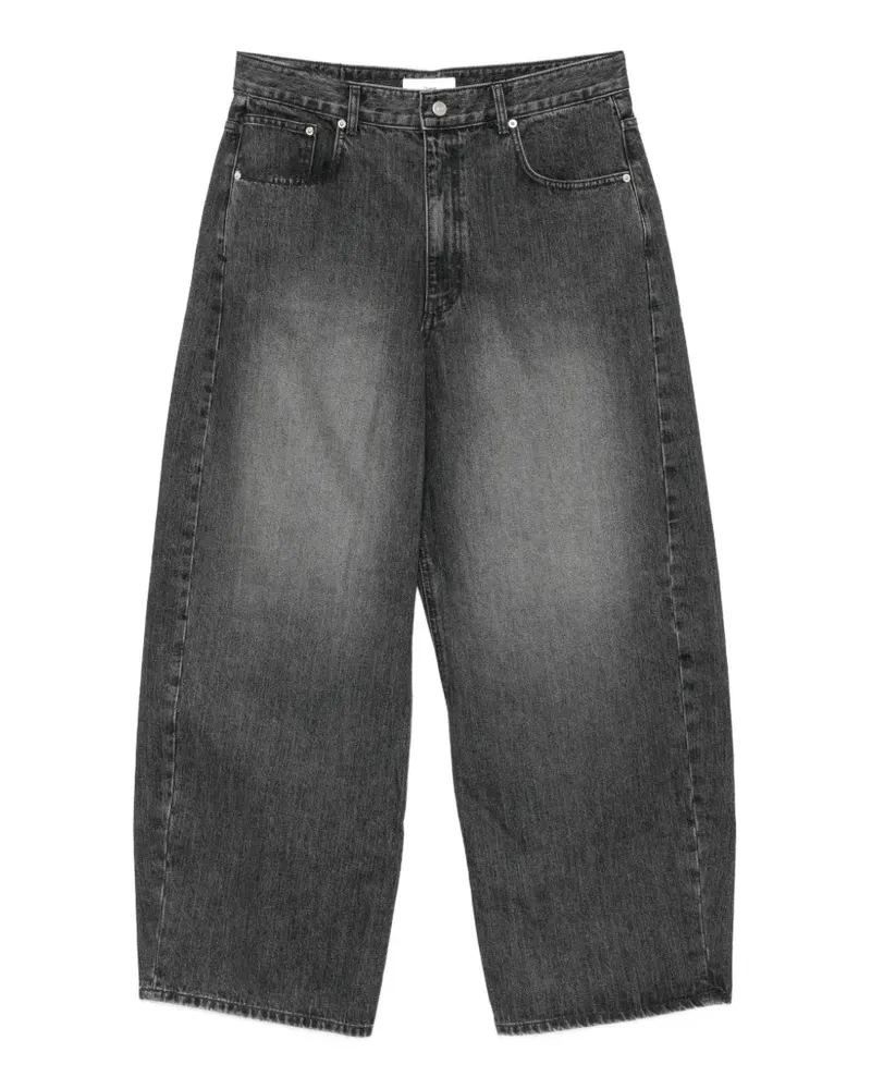 Dunst Ausgeblichene Wide-Leg-Jeans - Grau Grau
