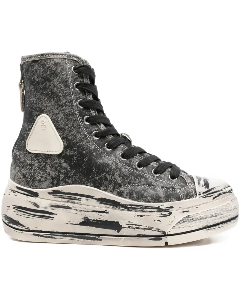 R13 Kurt Sneakers im Used-Look - Schwarz Schwarz