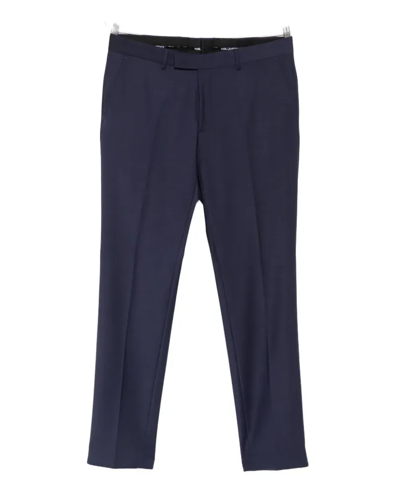 Karl Lagerfeld belt-loop pressed-crease trousers - Blau Blau