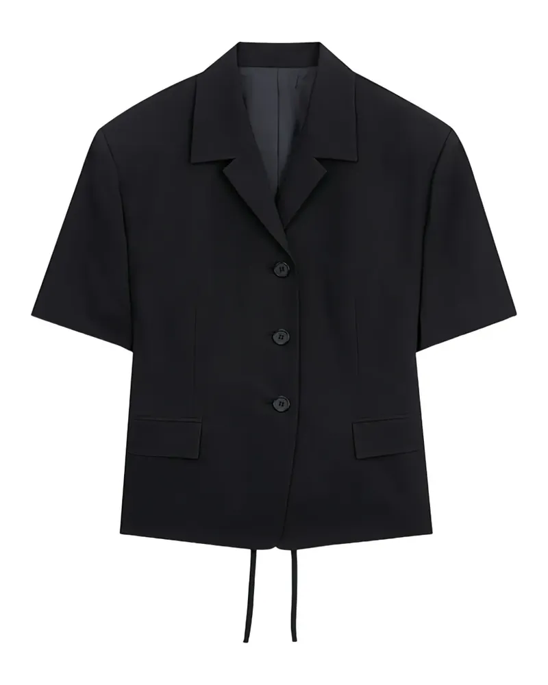 JUUN.J lace-up short-sleeve jacket - Schwarz Schwarz
