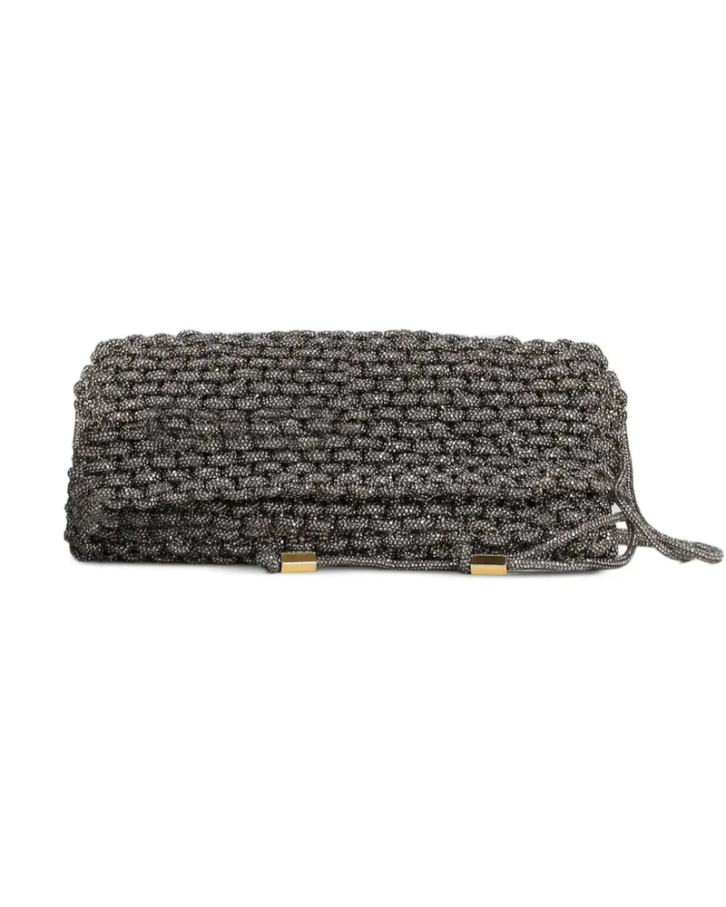 HIBOURAMA Aurora crystal-embellished clutch bag - Grau Grau