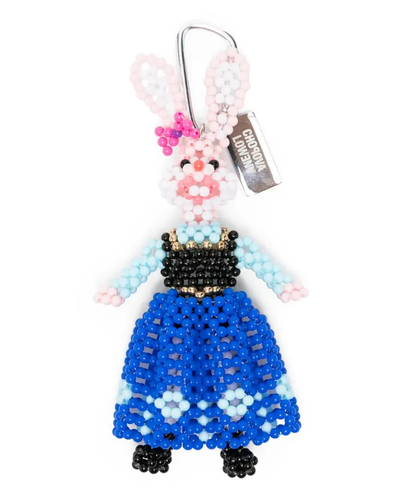 CHOPOVA LOWENA Warrior Rabbit beaded keyring - Blau Blau