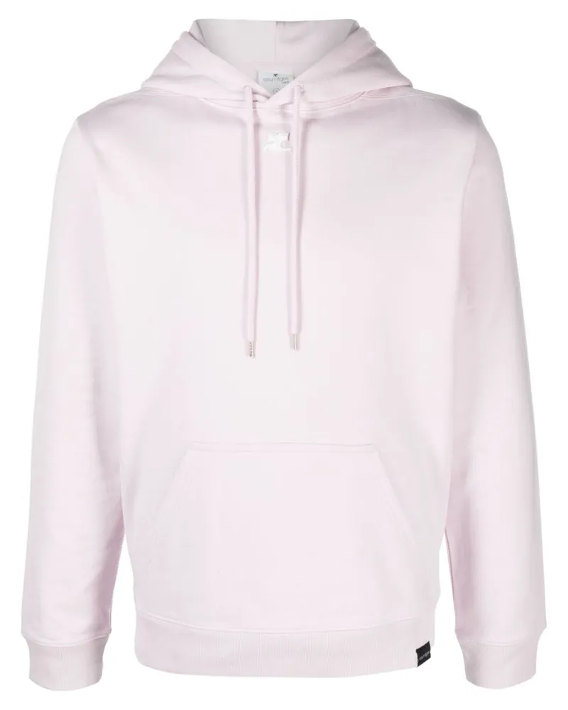 Courrèges Hoodie mit Logo-Stickerei - Rosa Rosa