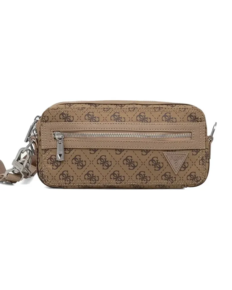 Guess Berlin monogram-print shoulder bag - Braun Braun