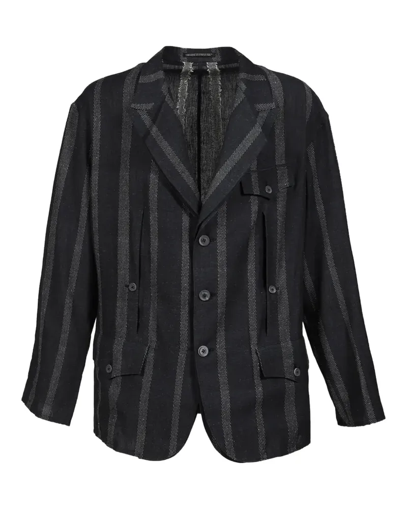 Yohji Yamamoto striped blazer - Schwarz Schwarz