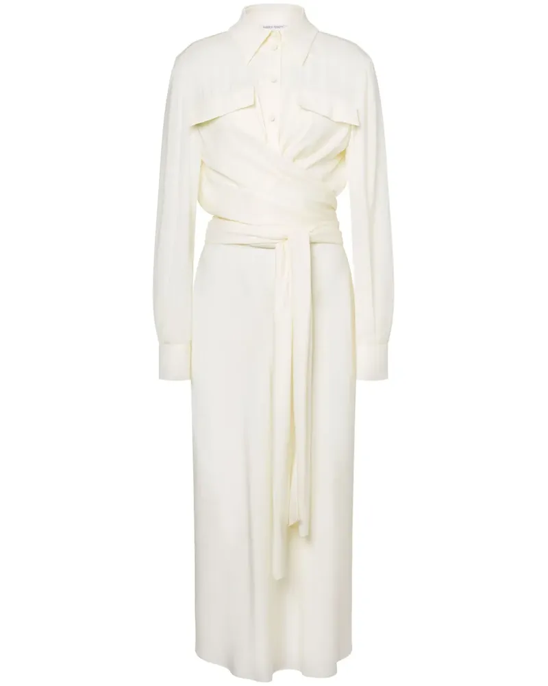 Alberta Ferretti Drapiertes Hemdkleid - Weiß Weiß