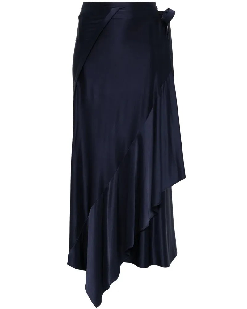 Paco Rabanne Midirock aus Satin - Blau Blau