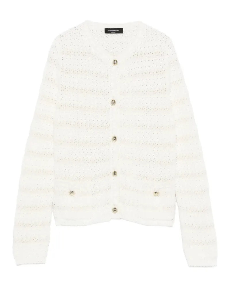 Fabiana Filippi Cardigan mit Lochstrickmuster - Nude Nude