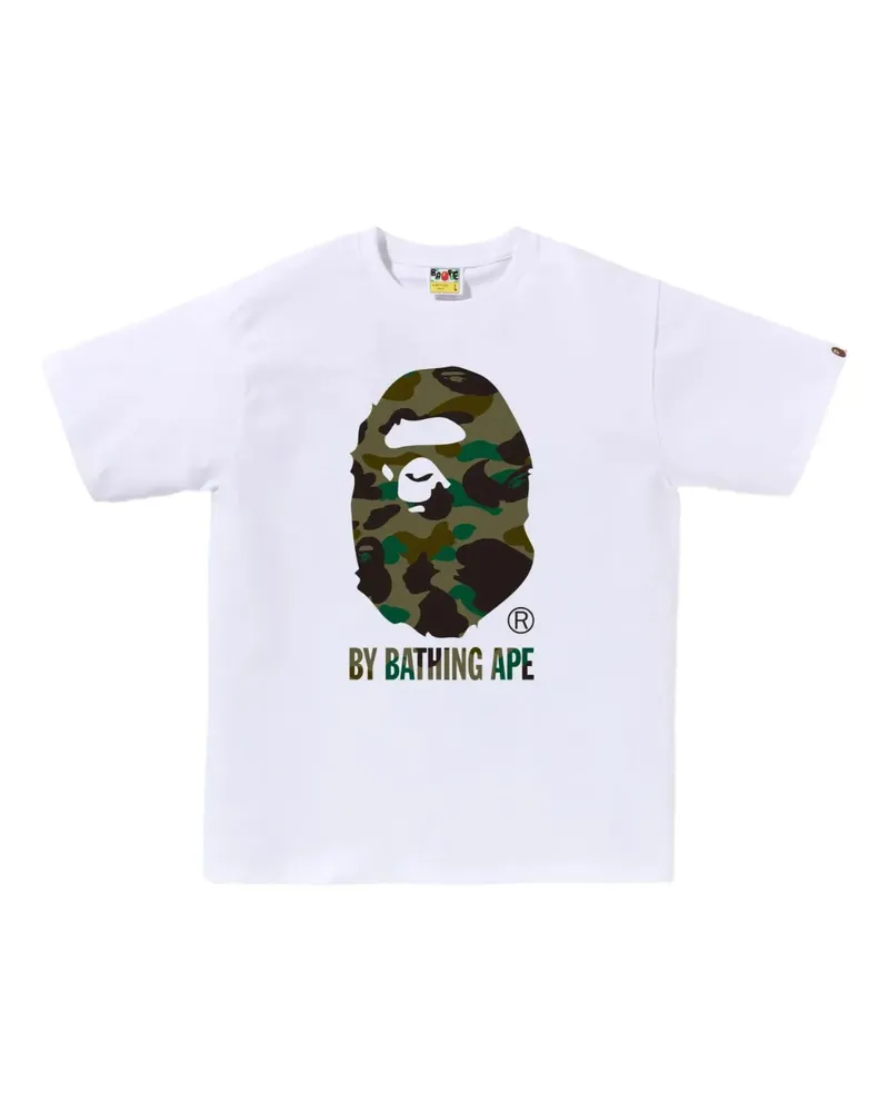 BAPE T-Shirt mit Camouflage-Print - Weiß Weiß