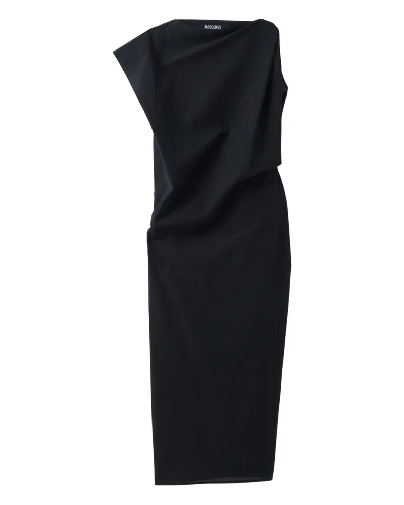 Jacquemus draped midi dress - Schwarz Schwarz