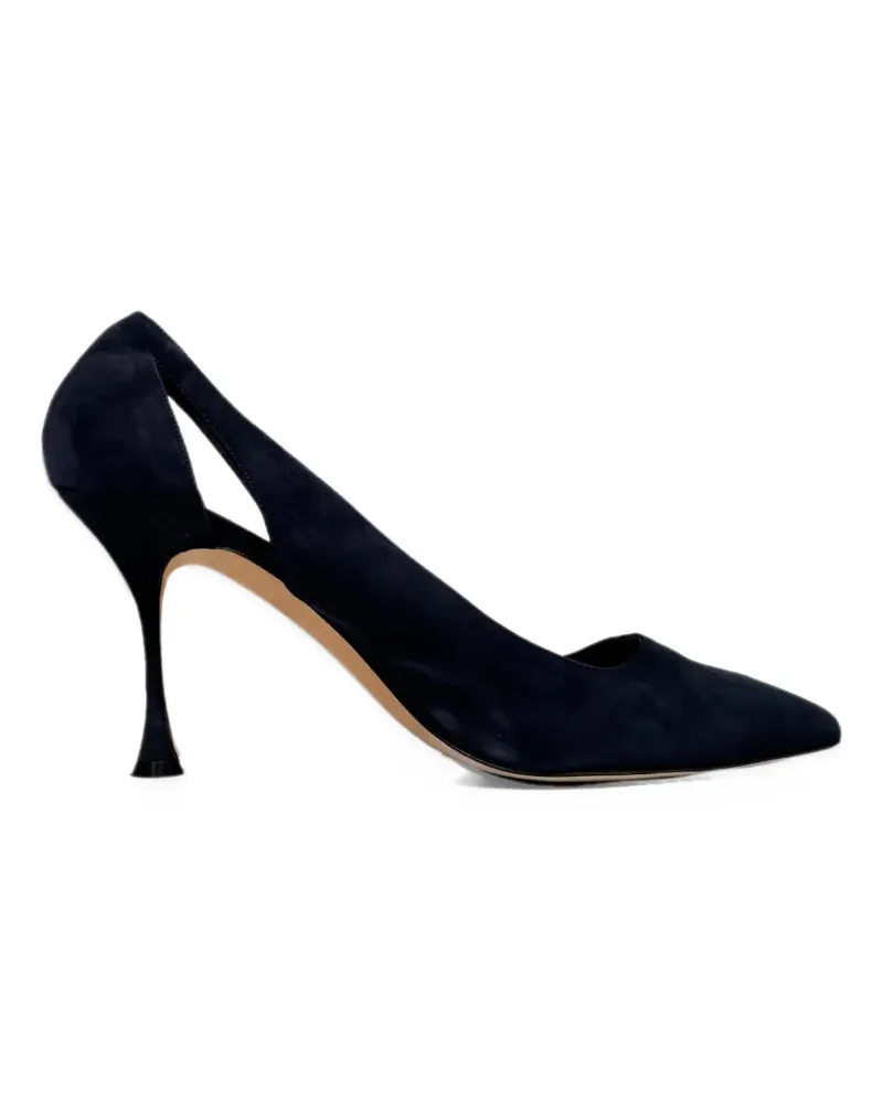 Manolo Blahnik Pumps mit spitzer Kappe - Blau Blau