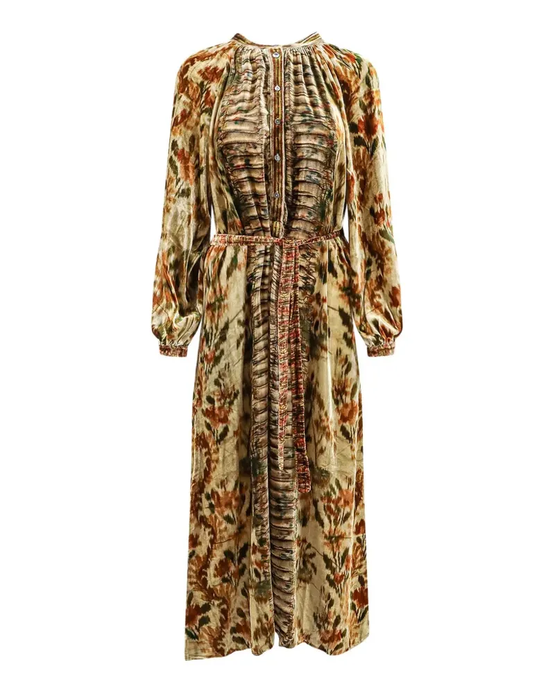 Pierre-Louis Mascia Kanada belted ruched-detail maxi dress - Mehrfarbig Mehrfarbig