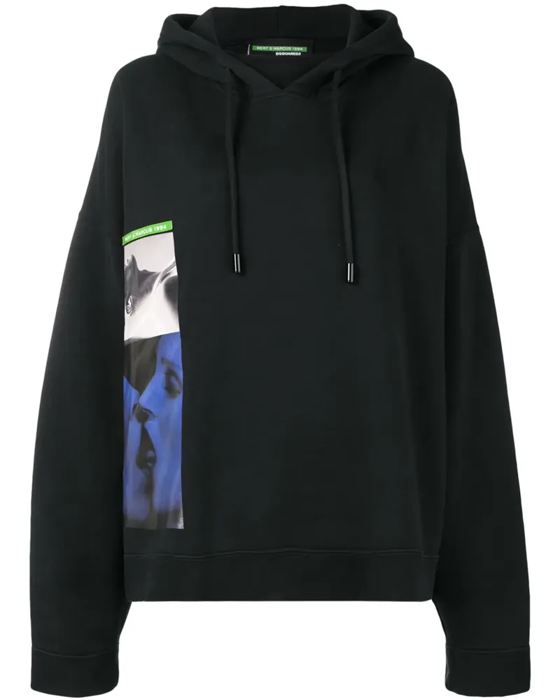 Dsquared2 Oversized-Kapuzenpullover - Schwarz Schwarz