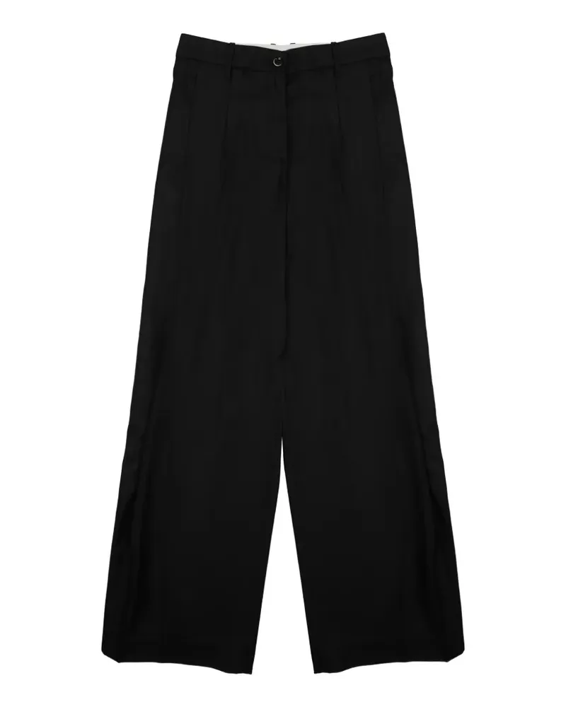 nine:inthe:morning Wide-Leg-Hose mit Bundfalten - Schwarz Schwarz