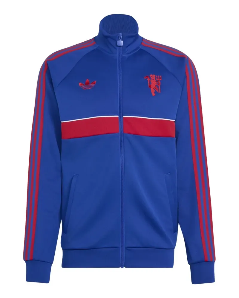 adidas Manchester United logo-embroidered track jacket - Blau Blau